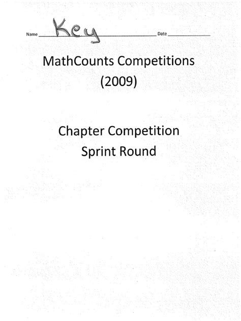 Read Mathcounts 2009 Chapter Sprint Round 