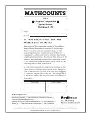 Read Online Mathcounts 2011 Chapter Sprint Round Answers 