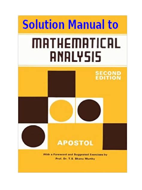 Mathematical Analysis Apostol Solution Manual