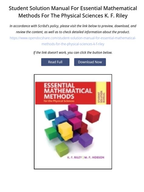 Mathematical Methods Riley Solutions Manual