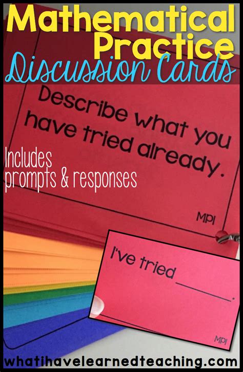 Mathematical Practice Discussion Cards Get Students Talking About Math Talk Cards - Math Talk Cards
