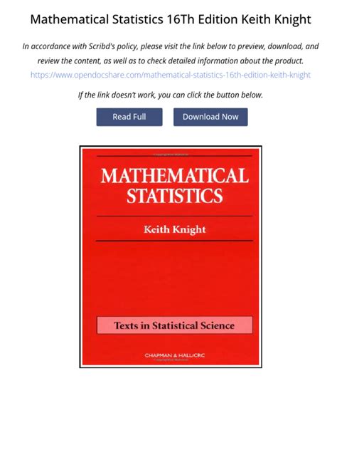 Mathematical Statistics Keith Knight Solution