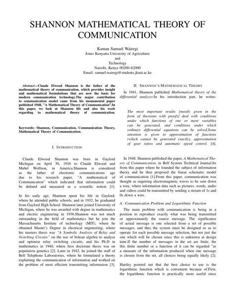 mathematical theory of communication