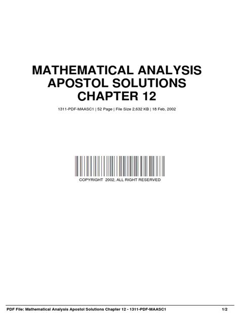 Full Download Mathematical Analysis Apostol Solutions Pdf 
