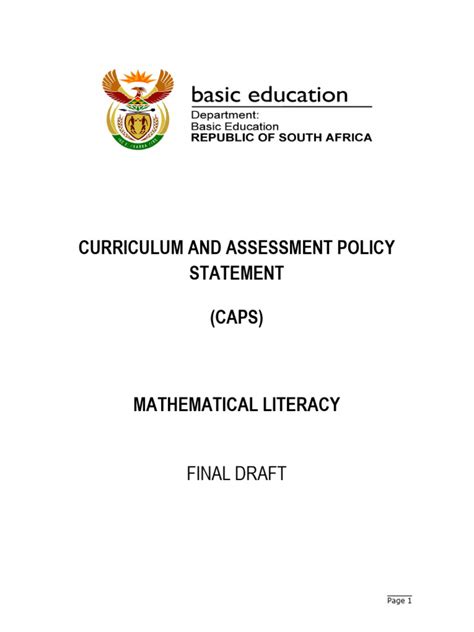 Read Mathematical Literacy Caps Document 