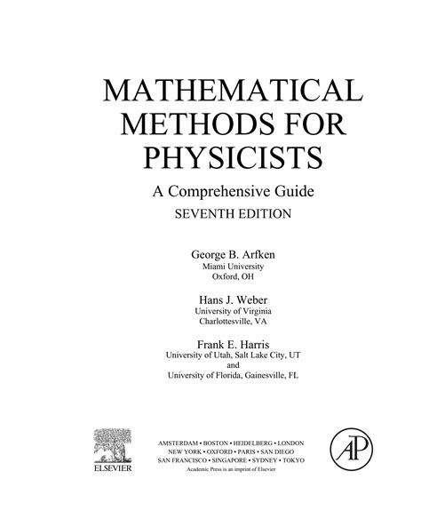 Download Mathematical Methods For Physicists Weber 7Th Edition 