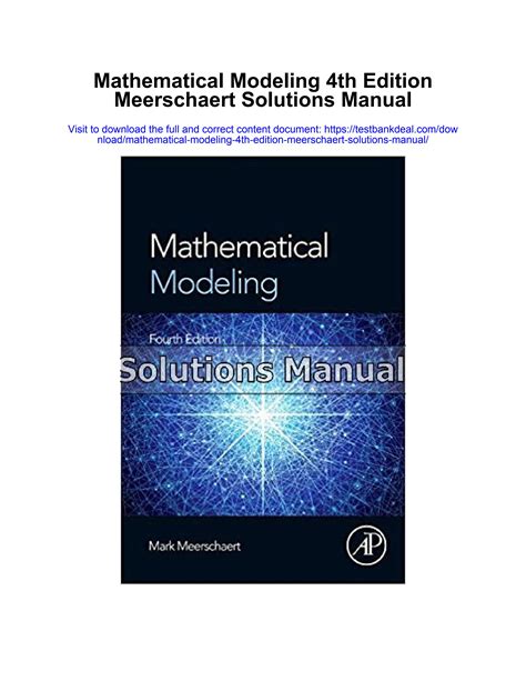Read Online Mathematical Modeling Meerschaert Solutions 