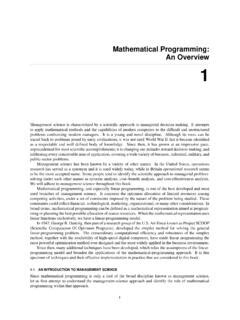 Read Online Mathematical Programming An Overview 1 