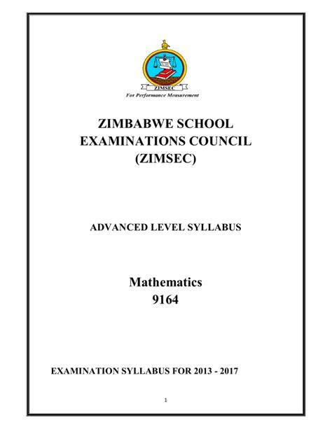 mathematics 9164 zimsec