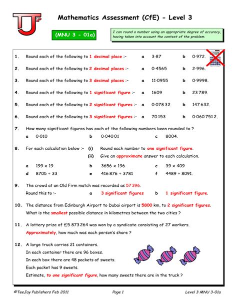 Mathematics Assessment Cfe Level 3