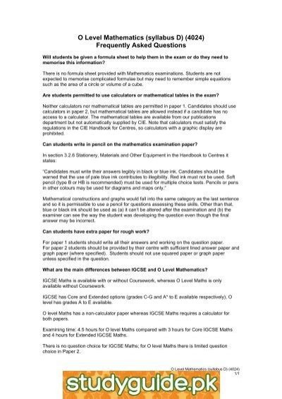 Mathematics D Freeexampapers