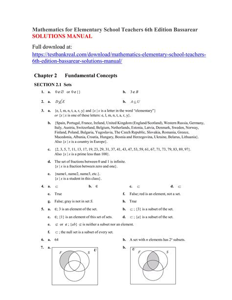 Mathematics For Elementary School Teachers A Process Approach