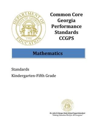 Mathematics K 5 Georgia Standards Ccgps Math - Ccgps Math