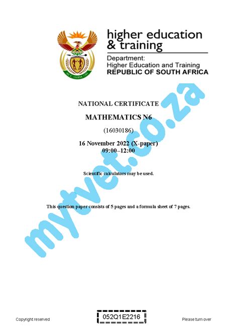 mathematics n6 memorandum