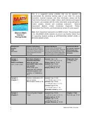 Mathematics Pacing Guide Glencoe