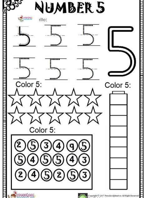 Mathematics Preschool Number 5 Worksheet Number 5 Worksheets For Preschool - Number 5 Worksheets For Preschool