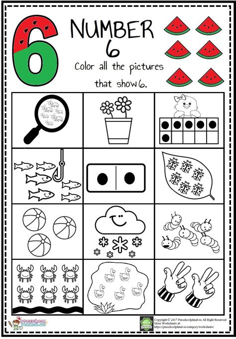 Mathematics Preschool Number 6 Worksheet Worksheets With Fun Number 6 Preschool Worksheets - Number 6 Preschool Worksheets