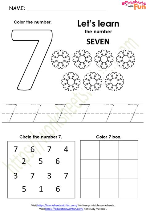 Mathematics Preschool Number 7 Worksheet Worksheets With Fun Number 7 Preschool Worksheets - Number 7 Preschool Worksheets
