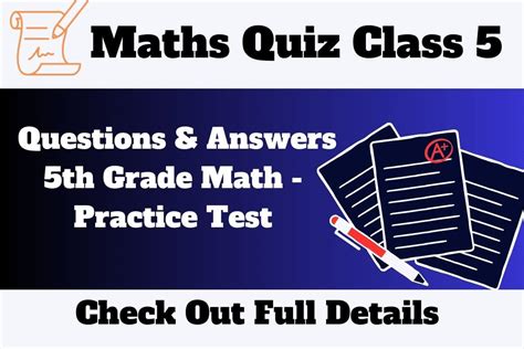 Mathematics Quiz For Class 5