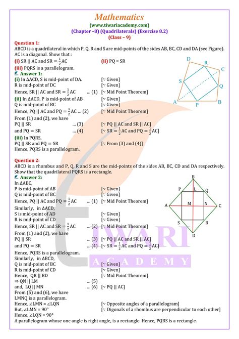 Mathematics Solution Of Class 9th Of Cce