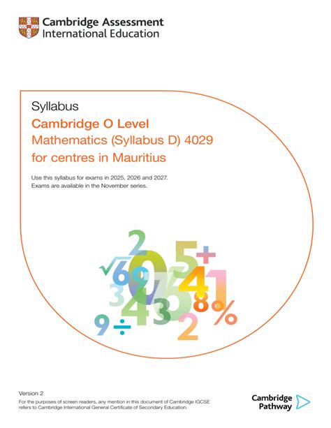 Mathematics Syllabus D Code 4029 Past Papers