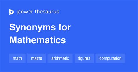 Mathematics Synonyms 435 Words And Phrases For Mathematics Math Synonym - Math Synonym
