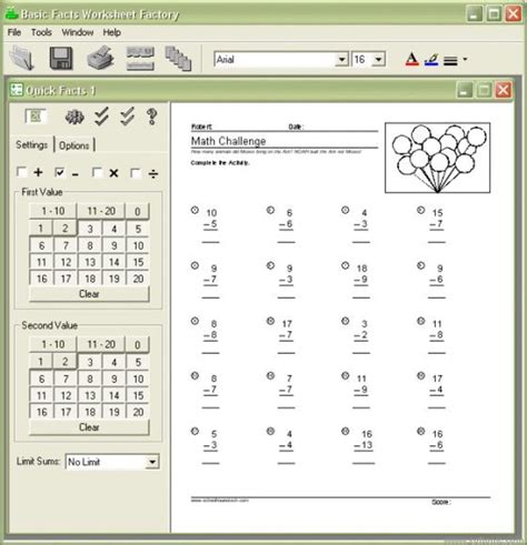 Mathematics Worksheet Factory Free Version Download For Pc Mathematics Worksheet Factory - Mathematics Worksheet Factory