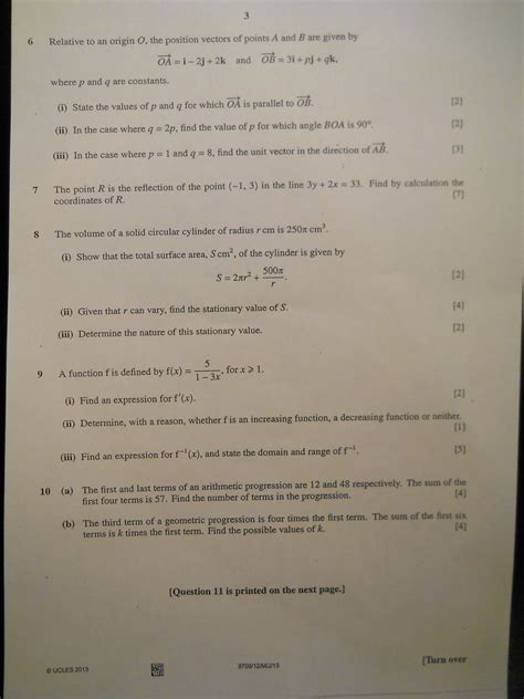 Read Mathematics 9709 Question Paper 12 June 2013 