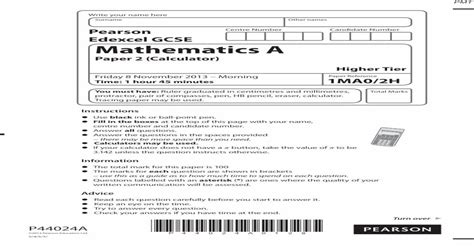 Read Mathematics A Paper 2 P44024A Answers 