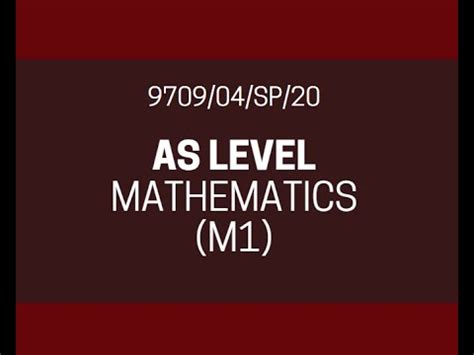 Read Mathematics Advanced Level Specimen Paper 9709 