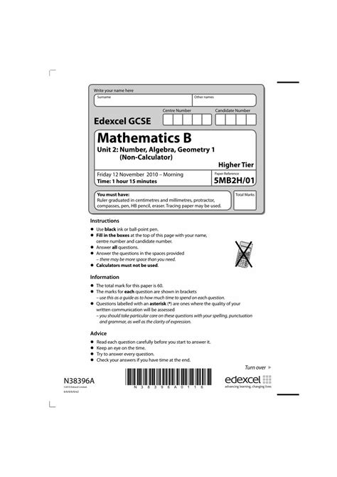 Full Download Mathematics B Unit 2 Number Algebra Geometry 1 Non Calculator Thursday 8Th November 2012 Answer 
