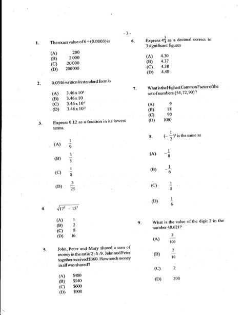 Read Mathematics Cxc Past Papers Multiple Choice 