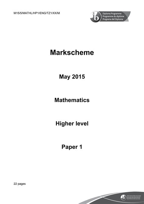 Read Online Mathematics Hl Paper 1 Tz1 Ms 