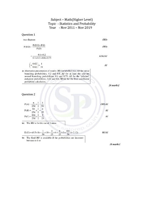 Read Mathematics Hl Paper 3 Statistics And Probability 