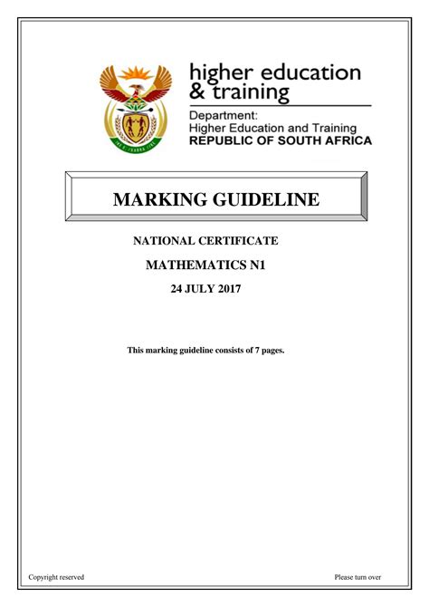 Read Online Mathematics N1 Question Paper 