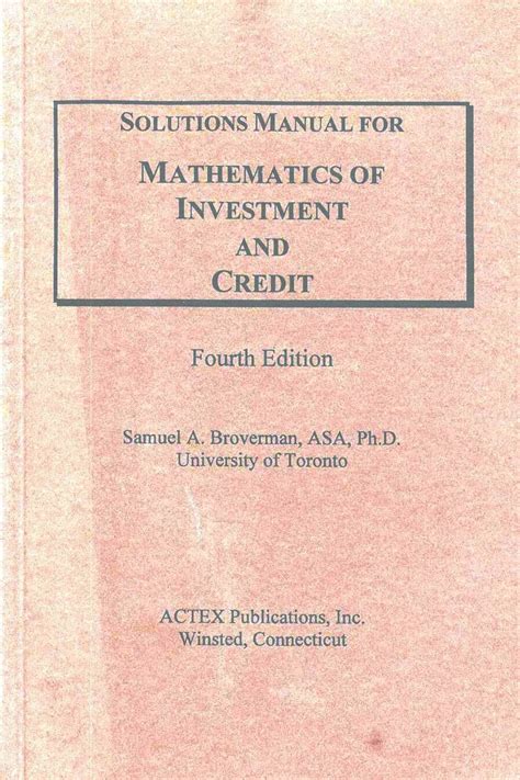 Read Online Mathematics Of Investment And Credit Solution Manual 