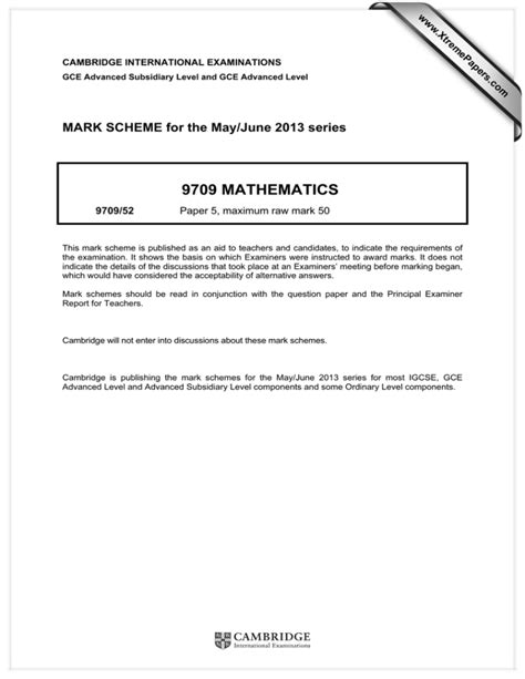 Read Mathematics Paper 1 9709 Mark Scheme 2013 File Type Pdf 