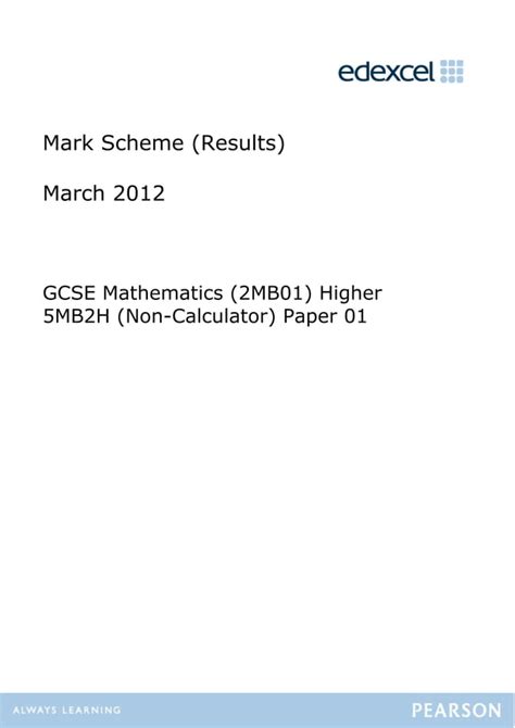 Full Download Mathematics Paper 2 November 2012 Mark Scheme 