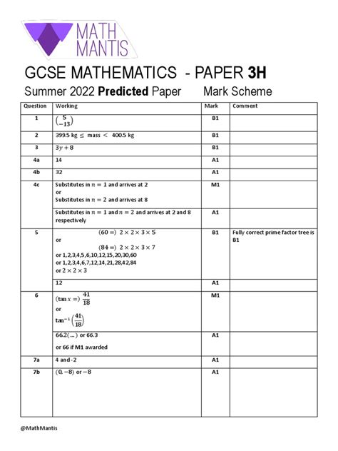 Full Download Mathematics Paper 33 June 2013 Mark Scheme 