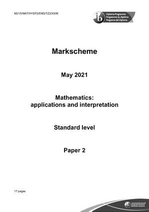 Read Mathematics Sl Paper 2 Tz2 Markscheme 