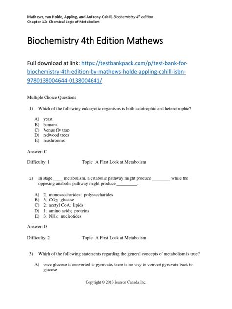 Download Mathews Biochemistry 4Th Edition Pdf 