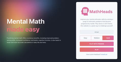 Mathheads A Fun Mental Maths Game Math Exercise - Math Exercise