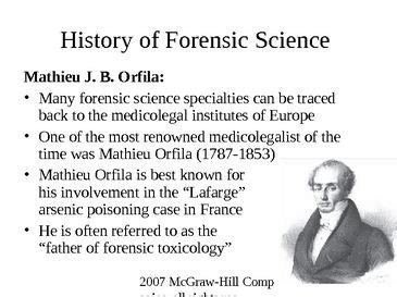 mathieu orfila contribution to forensic science year