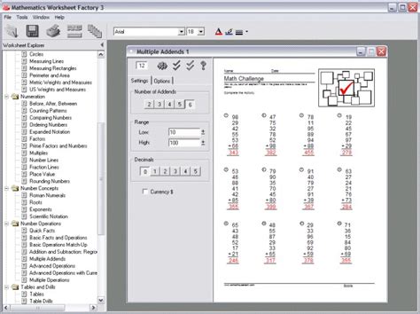 Mathmatics Worksheet Factory   Resource Creation Software Schoolhouse Technologies - Mathmatics Worksheet Factory