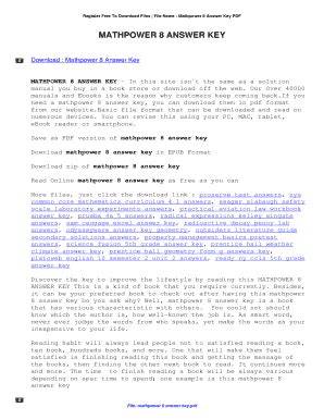 mathpower 8 questions answer key