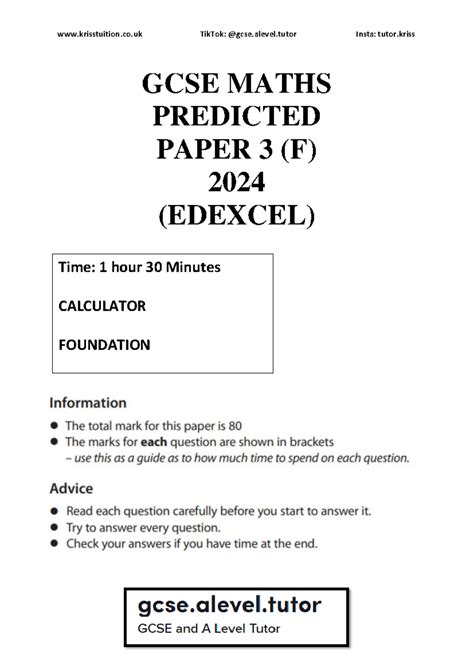 Maths 2024 Predicted Paper