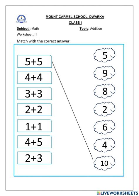 Maths Activity For Class 1