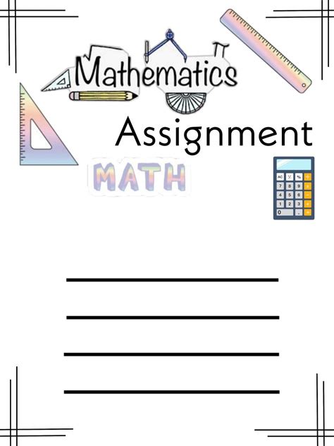 Maths Assignment Front Page