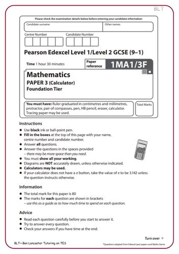 Maths Genie Predicted Paper 3 2024