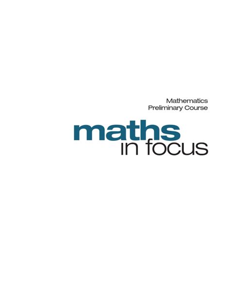 Maths In Focus Preliminary Worked Solutions
